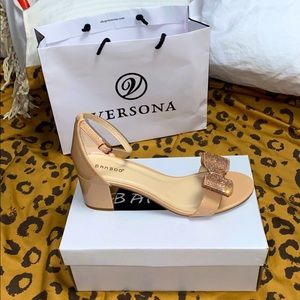 Nude Glitz Bow Heels